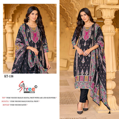 Kt 136 Shree Fabs Viscose Muslin Pakistani Salwar Suits Supplier Gujarat