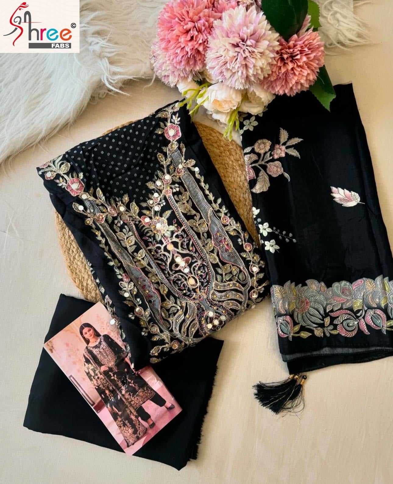 Kt 137 Ab Shree Fabs Viscose Muslin Karachi Salwar Suits Manufacturer Ahmedabad