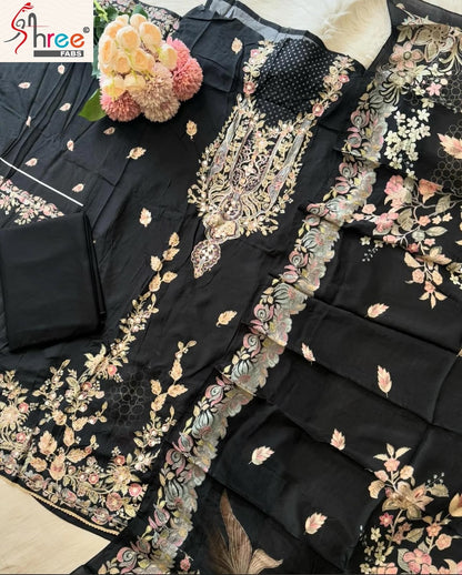 Kt 137 Ab Shree Fabs Viscose Muslin Karachi Salwar Suits Manufacturer Ahmedabad