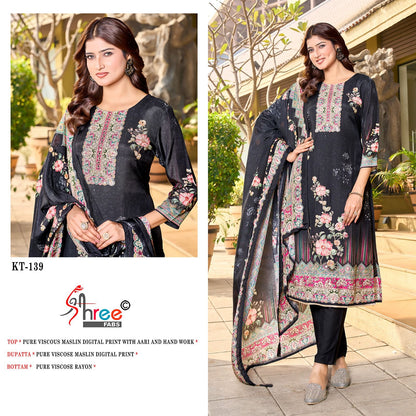 Kt 139 Shree Fabs Viscose Muslin Karachi Salwar Suits Wholesaler Ahmedabad