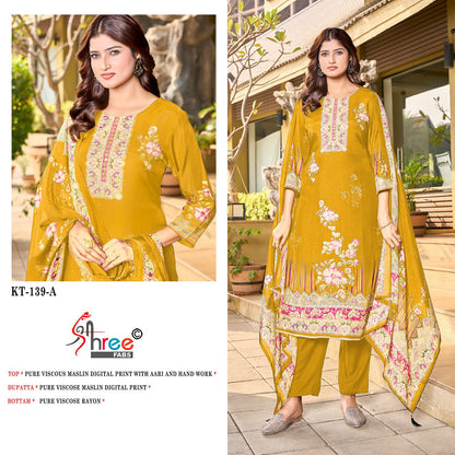 Kt 139 Shree Fabs Viscose Muslin Karachi Salwar Suits Wholesaler Ahmedabad