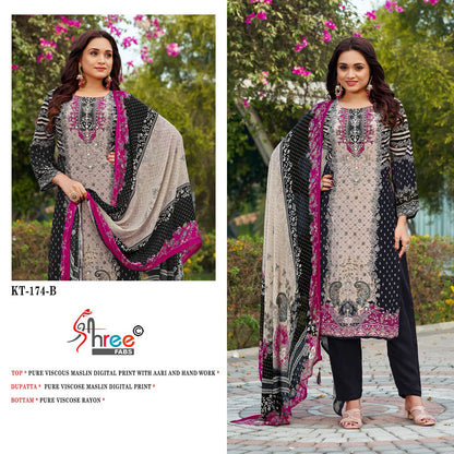 Kt 174 Shree Fabs Viscose Muslin Karachi Salwar Suits Wholesale