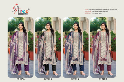 Kt 187 Shree Fabs Viscose Muslin Karachi Salwar Suits Wholesaler India