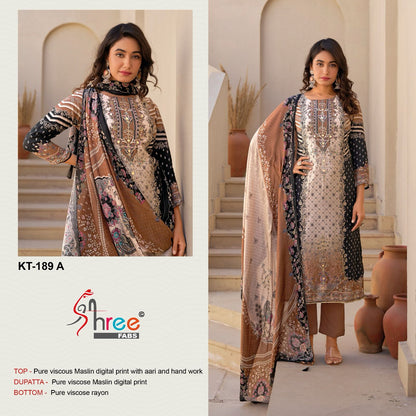 Kt 189 Shree Fabs Viscose Muslin Karachi Salwar Suits Wholesale Price