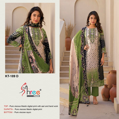 Kt 189 Shree Fabs Viscose Muslin Karachi Salwar Suits Wholesale Price