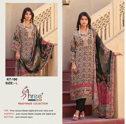 Kt 190, 195, 196 Shree Fabs Pure Viscose Pakistani Readymade Suits Wholesaler