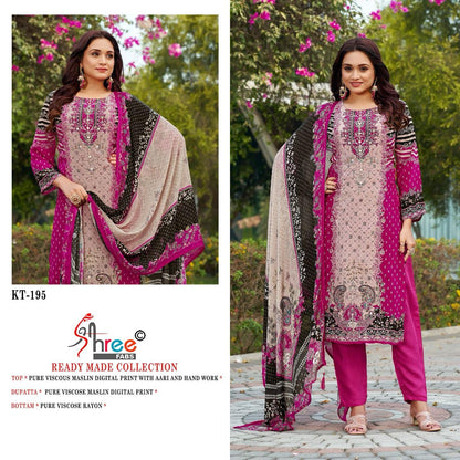 Kt 190, 195, 196 Shree Fabs Pure Viscose Pakistani Readymade Suits Wholesaler