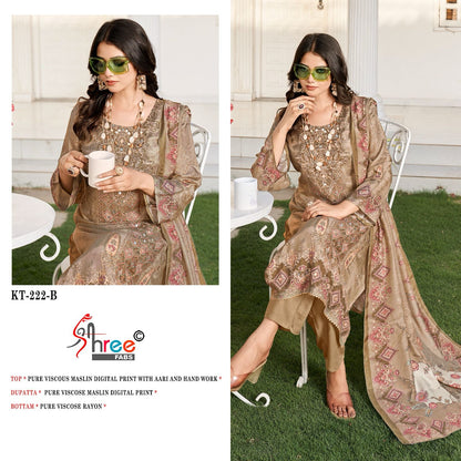 Kt 222 Shree Fabs Viscose Muslin Karachi Salwar Suits Wholesale Price