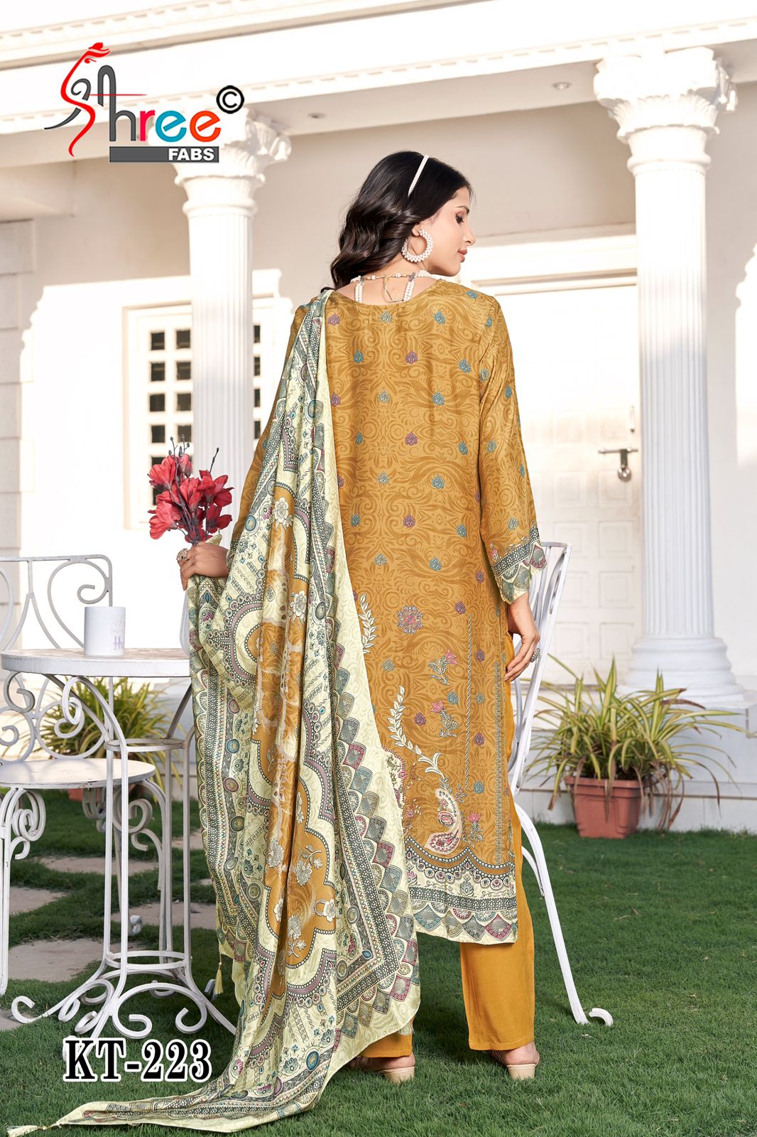 Kt 223 Shree Fabs Viscose Muslin Karachi Salwar Suits Exporter India