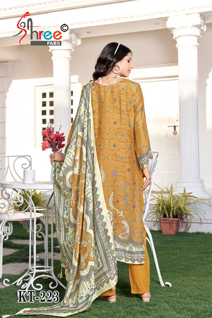 Kt 223 Shree Fabs Viscose Muslin Karachi Salwar Suits Exporter India