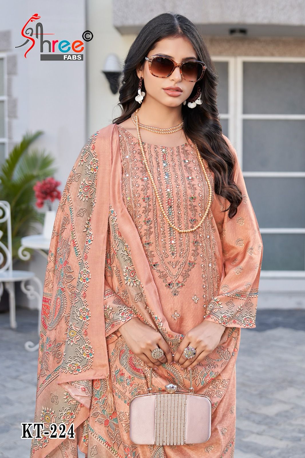 Kt 224 Shree Fabs Viscose Muslin Karachi Salwar Suits Manufacturer Ahmedabad
