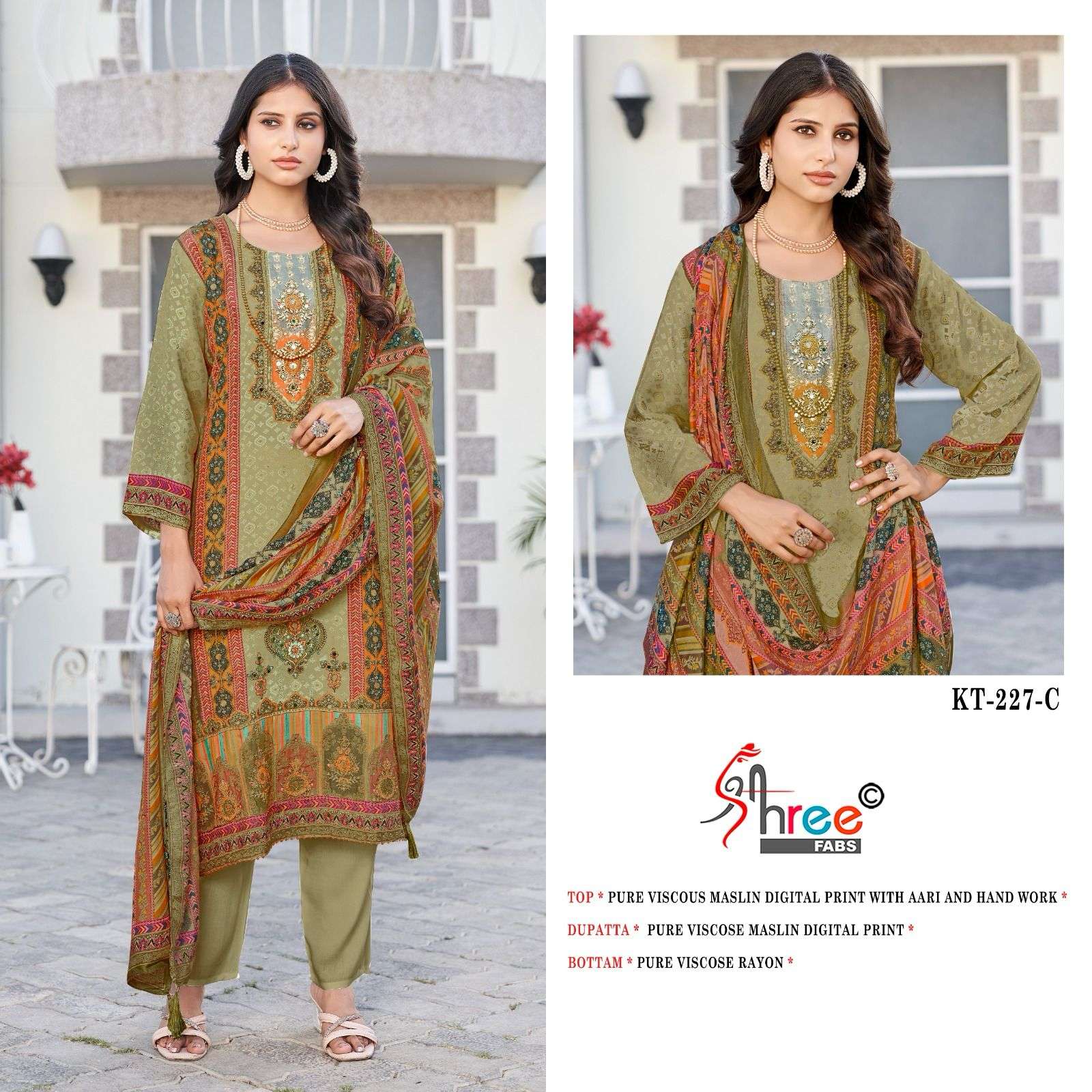 Kt 227 Shree Fabs Pure Viscose Muslin Pakistani Salwar Suits Manufacturer Ahmedabad