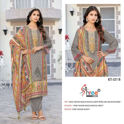 Kt 227 Shree Fabs Pure Viscose Muslin Pakistani Salwar Suits Manufacturer Ahmedabad