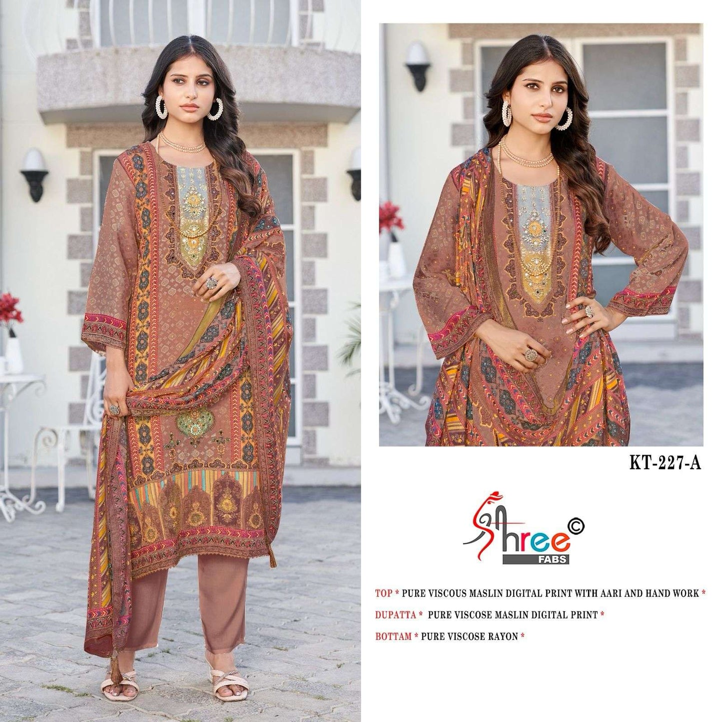 Kt 227 Shree Fabs Pure Viscose Muslin Pakistani Salwar Suits Manufacturer Ahmedabad