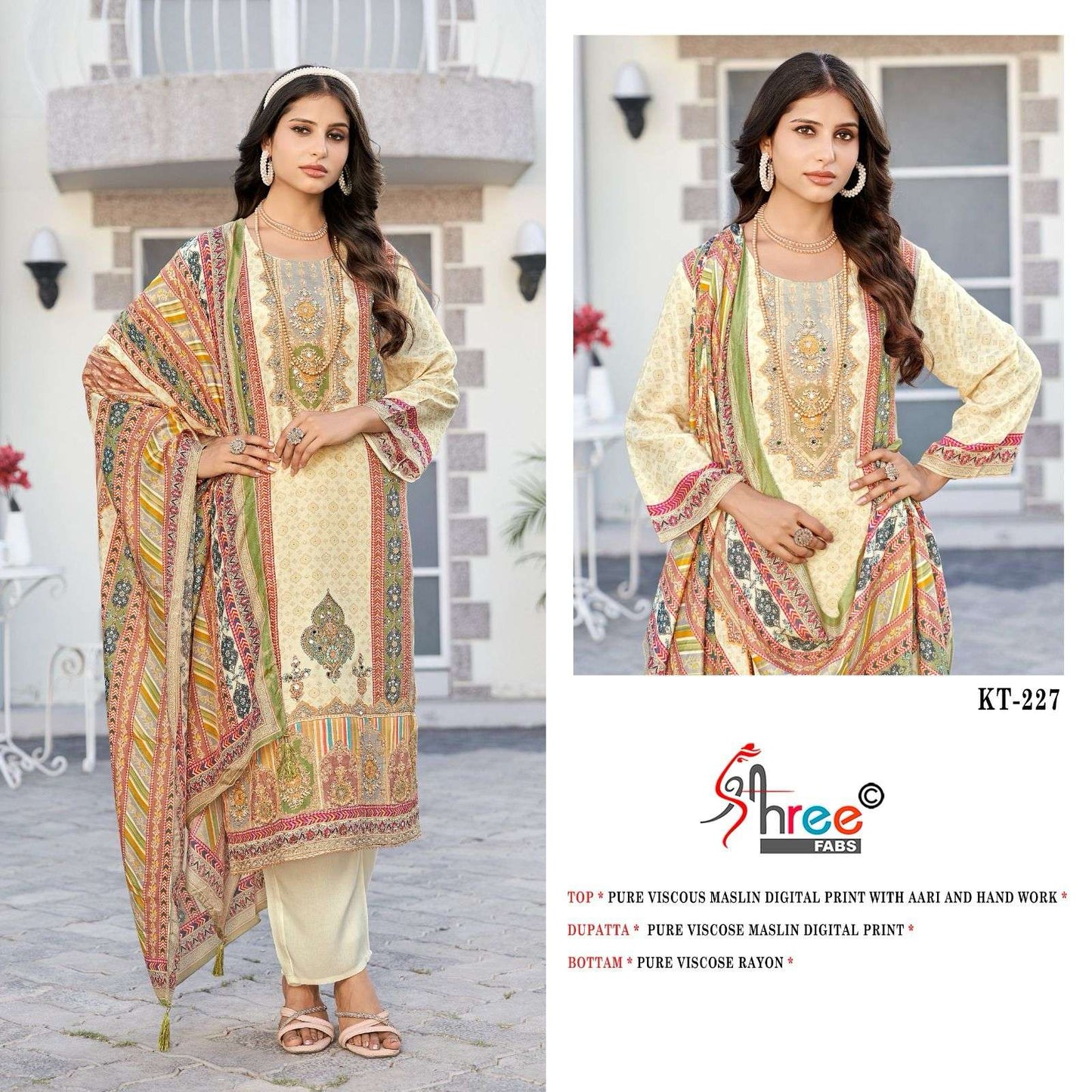 Kt 227 Shree Fabs Pure Viscose Muslin Pakistani Salwar Suits Manufacturer Ahmedabad