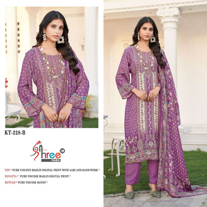 Kt 228 Shree Fabs Pure Viscose Muslin Pakistani Salwar Suits Supplier Ahmedabad