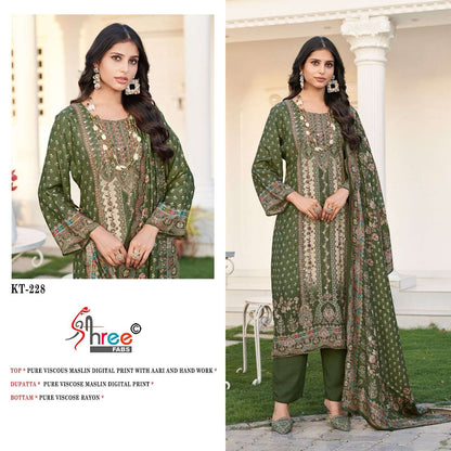 Kt 228 Shree Fabs Pure Viscose Muslin Pakistani Salwar Suits Supplier Ahmedabad
