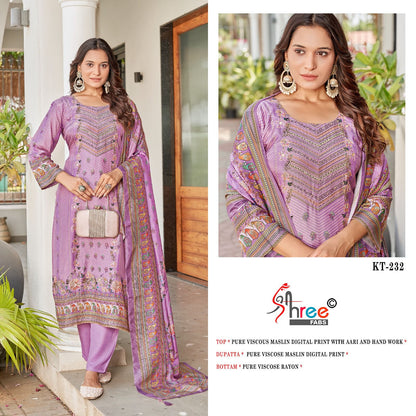 Kt 232 Shree Fabs Pure Viscose Pakistani Salwar Suits Supplier Ahmedabad