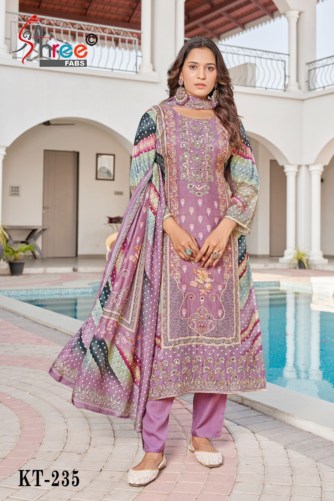 Kt 235 Shree Fabs Pure Viscose Pakistani Salwar Suits Wholesale