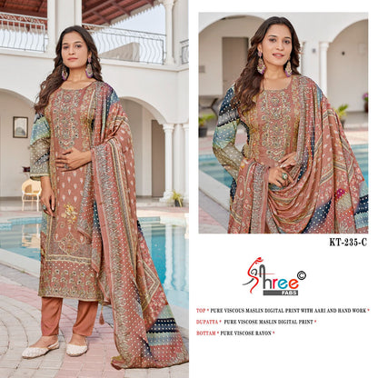 Kt 235 Shree Fabs Pure Viscose Pakistani Salwar Suits Wholesale