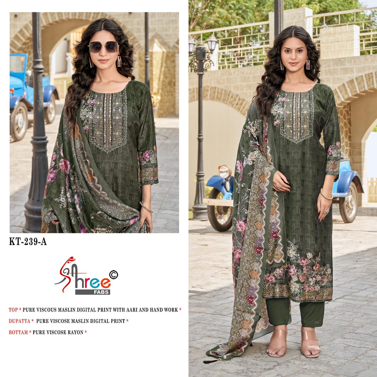Kt 239 Shree Fabs Pure Viscose Pakistani Salwar Suits Manufacturer India