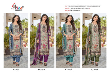 Kt 240 Shree Fabs Viscose Muslin Karachi Salwar Suits Manufacturer India