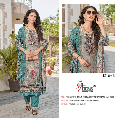 Kt 240 Shree Fabs Viscose Muslin Karachi Salwar Suits Manufacturer India