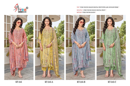 Kt 245 Shree Fabs Viscose Muslin Karachi Salwar Suits Supplier Gujarat