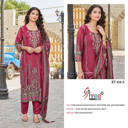 Kt 246 Shree Fabs Pure Viscose Pakistani Salwar Suits Wholesaler Gujarat