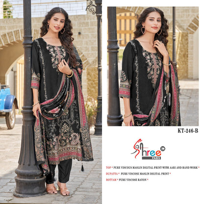 Kt 246 Shree Fabs Pure Viscose Pakistani Salwar Suits Wholesaler Gujarat