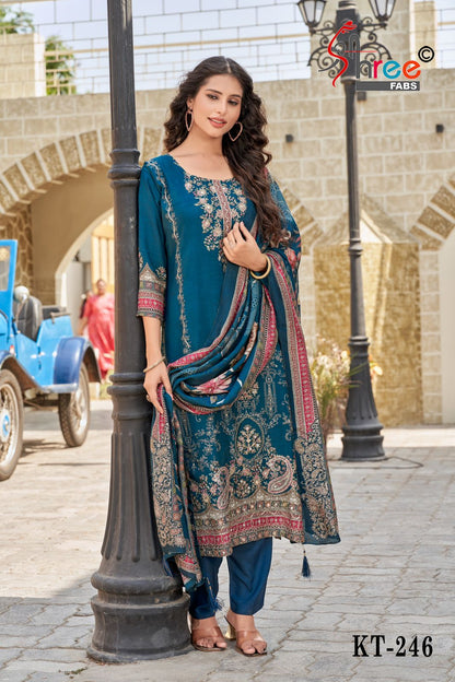 Kt 246 Shree Fabs Pure Viscose Pakistani Salwar Suits Wholesaler Gujarat