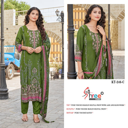 Kt 246 Shree Fabs Pure Viscose Pakistani Salwar Suits Wholesaler Gujarat