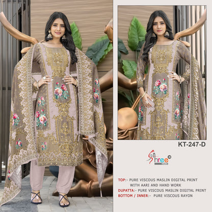 Kt 247 Shree Fabs Viscose Muslin Karachi Salwar Suits Exporter India