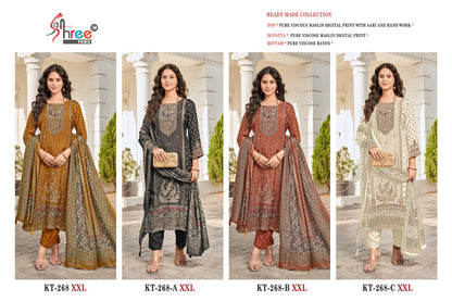 Kt 268 Shree Fabs Viscose Muslin Pakistani Readymade Suits Manufacturer India