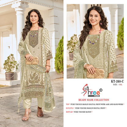 Kt 268 Shree Fabs Viscose Muslin Pakistani Readymade Suits Manufacturer India