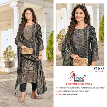 Kt 268 Shree Fabs Viscose Muslin Pakistani Readymade Suits Manufacturer India