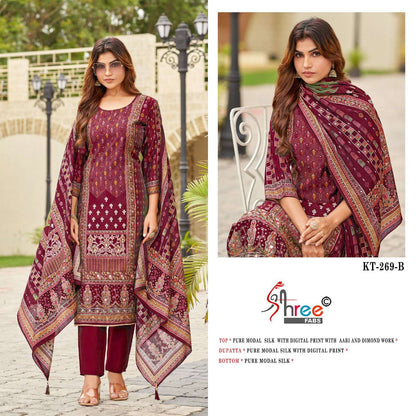 Kt 269 Shree Fabs Modal Silk Karachi Salwar Suits Supplier Gujarat