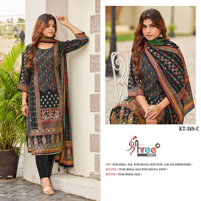 Kt 269 Shree Fabs Modal Silk Karachi Salwar Suits Supplier Gujarat