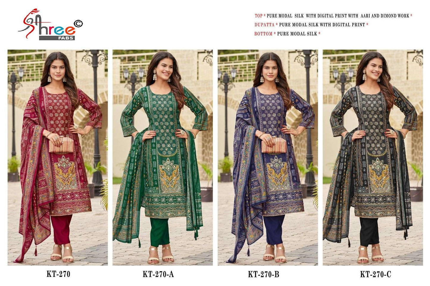 Kt 270 Shree Fabs Modal Silk Karachi Salwar Suits Manufacturer Gujarat
