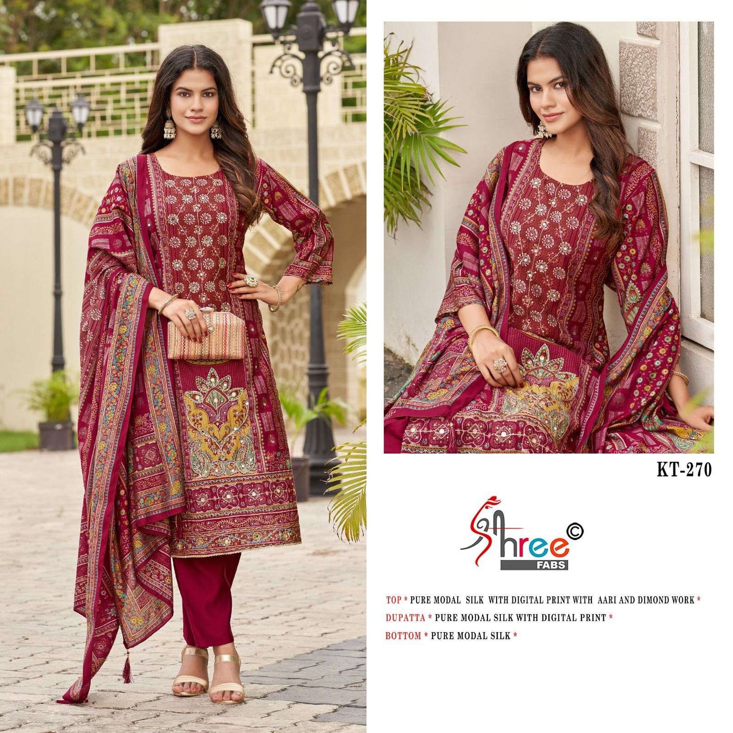 Kt 270 Shree Fabs Modal Silk Karachi Salwar Suits Manufacturer Gujarat