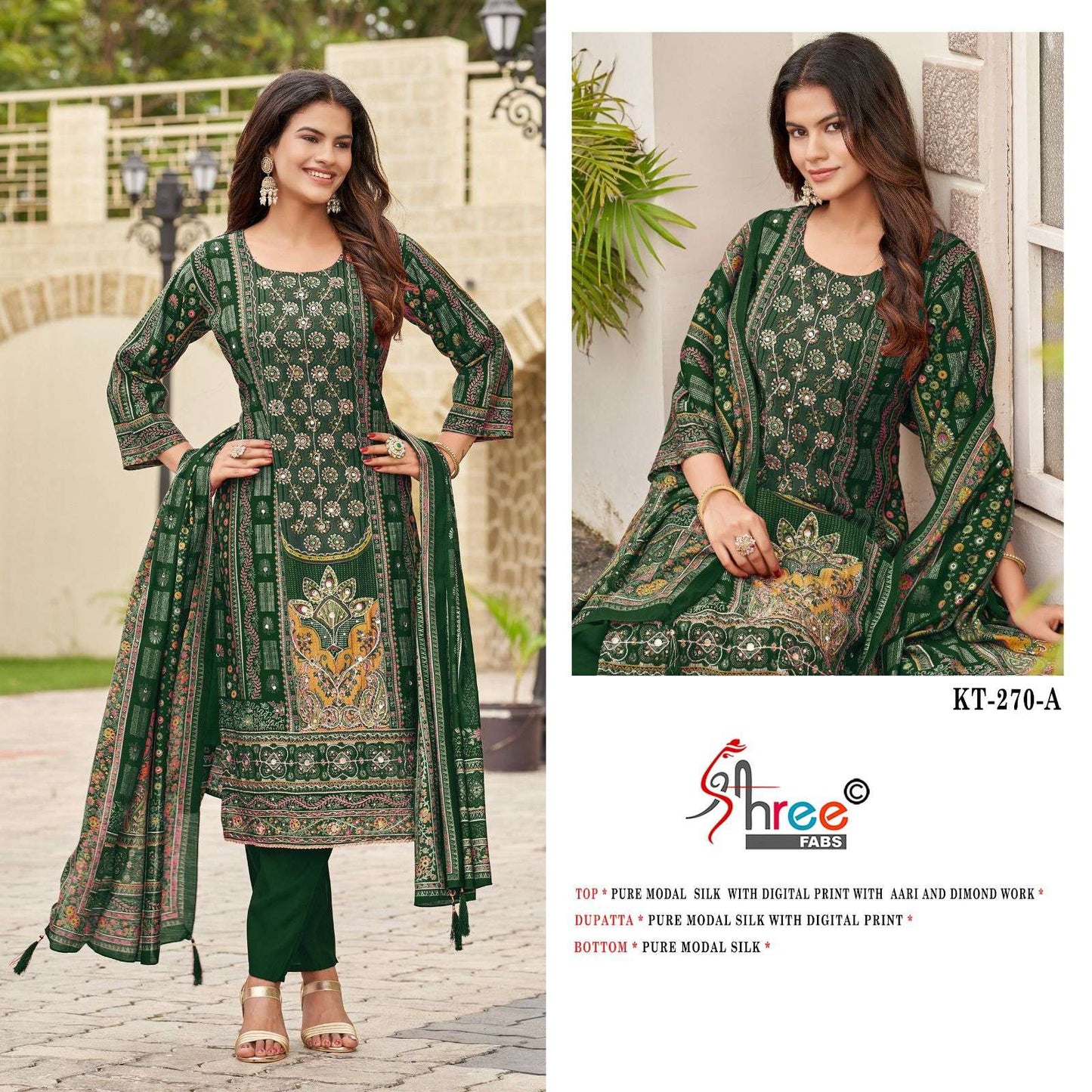 Kt 270 Shree Fabs Modal Silk Karachi Salwar Suits Manufacturer Gujarat