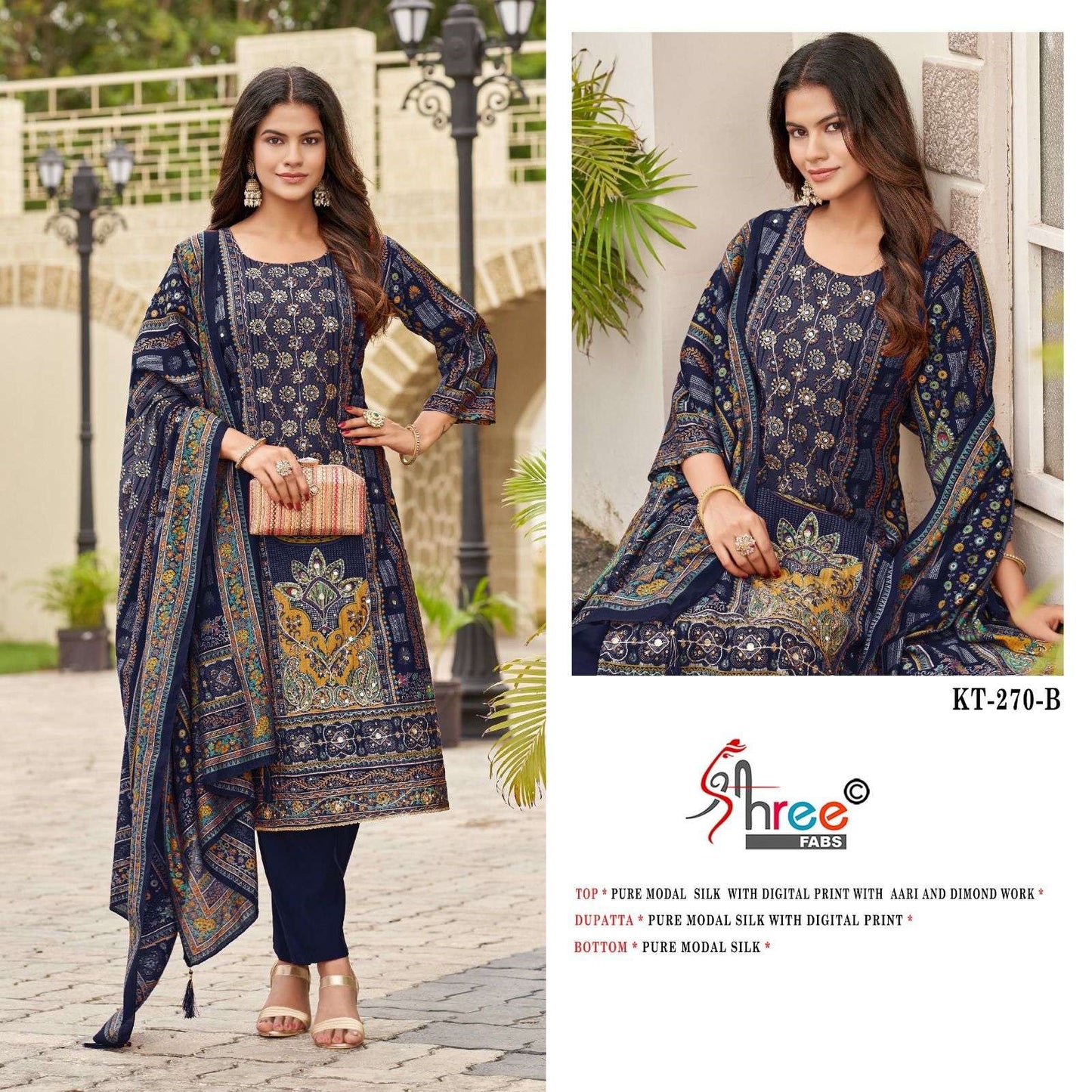 Kt 270 Shree Fabs Modal Silk Karachi Salwar Suits Manufacturer Gujarat