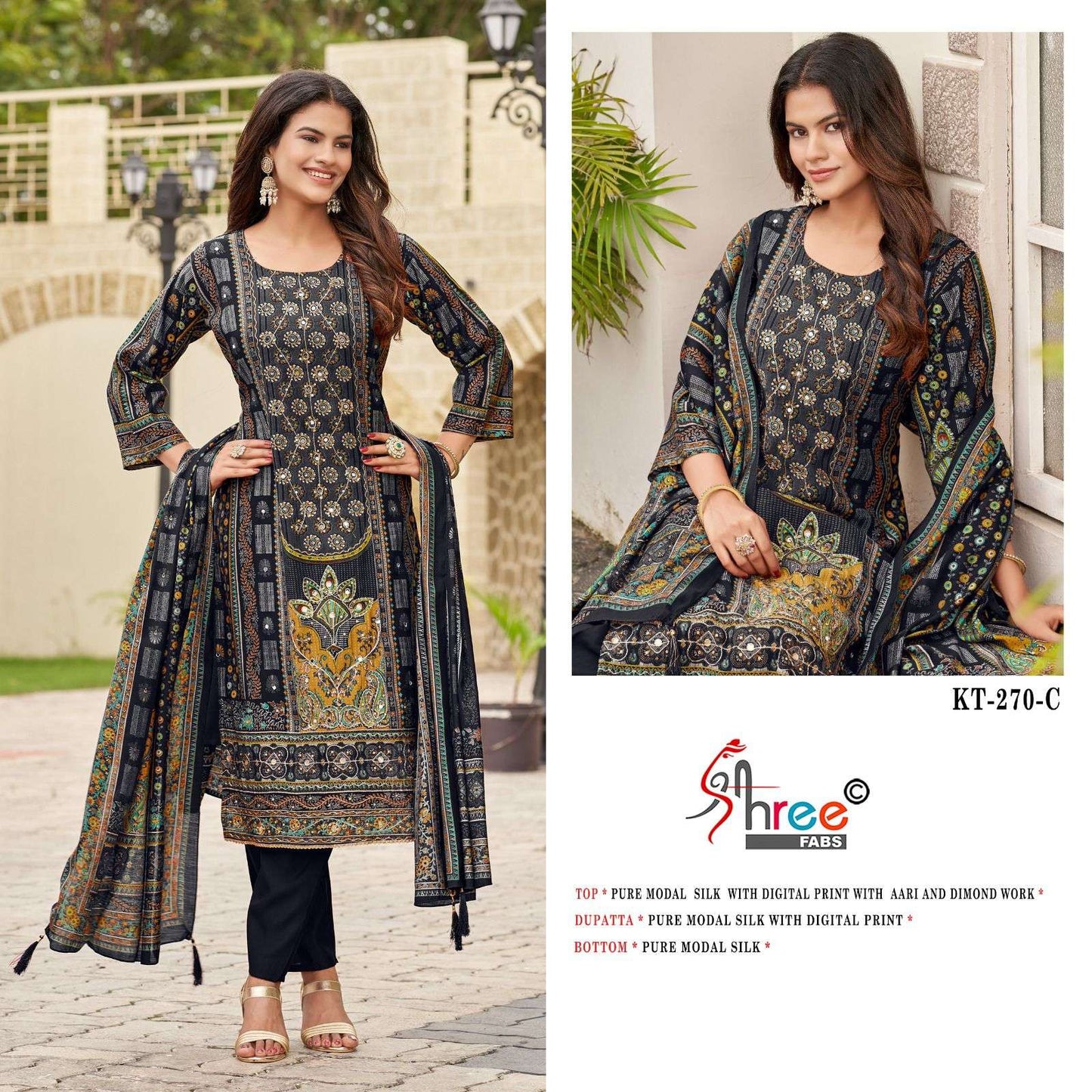Kt 270 Shree Fabs Modal Silk Karachi Salwar Suits Manufacturer Gujarat