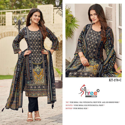 Kt 270 Shree Fabs Modal Silk Karachi Salwar Suits Manufacturer Gujarat