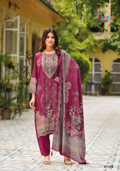 Kt 278 Shree Fabs Pure Viscose Pakistani Salwar Suits Supplier