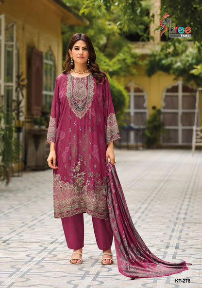 Kt 278 Shree Fabs Pure Viscose Pakistani Salwar Suits Supplier