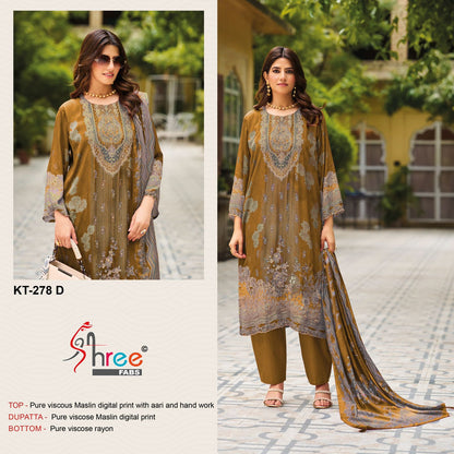 Kt 278 Shree Fabs Pure Viscose Pakistani Salwar Suits Supplier