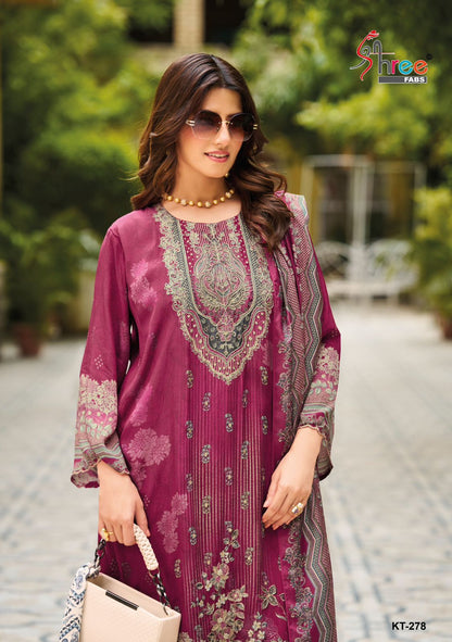 Kt 278 Shree Fabs Pure Viscose Pakistani Salwar Suits Supplier