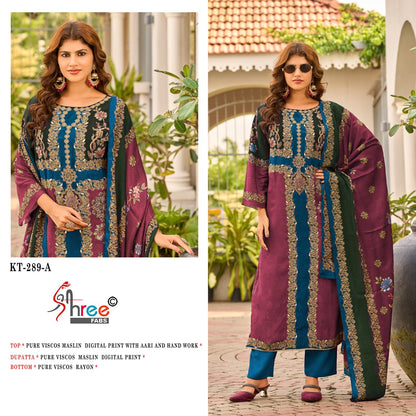 Kt 289 Shree Fabs Pure Viscose Muslin Pakistani Salwar Suits Wholesaler India