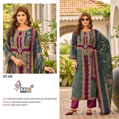 Kt 289 Shree Fabs Pure Viscose Muslin Pakistani Salwar Suits Wholesaler India